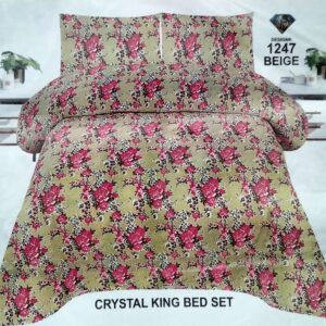 Diamond Cotton Satan King size double bed sheet Des#1247