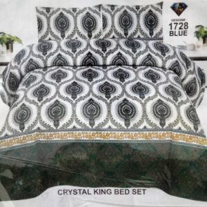 Diamond Cotton Satan King size double bed sheet Des#1728