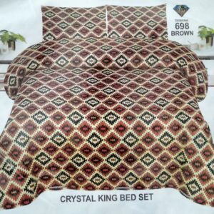Diamond Cotton Satan King size double bed sheet Des#698